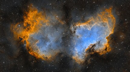 Obraz premium Cosmic Butterfly Nebula, space, vibrant colors, starfield background, astronomy