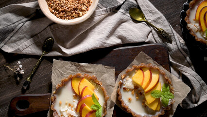 Peach vegan tarts