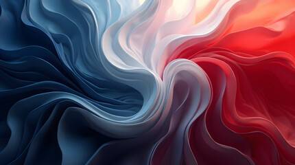 Obraz premium Abstract Swirl of Red, White, and Blue: Dynamic Fluid Art, Modern Color Blend, Patriotic Theme, Artistic Wallpaper, Motion Design, Vibrant Colors