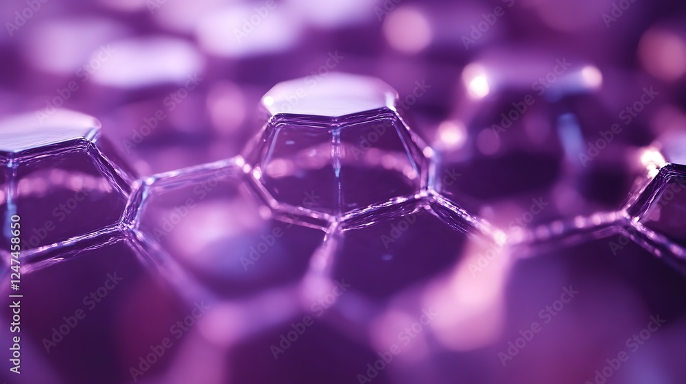 Poster abstract purple hexagonal pattern close up