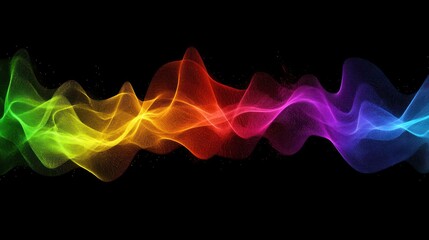 Obraz premium Rainbow wave energy abstract dark background design