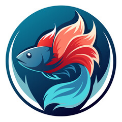  Betta Fish Vector Illustration - Cartoon, Clipart & Line Art Design on White Background, Betta fish vector illustration in cartoon, clipart, and line art styles, perfect for digital designs.