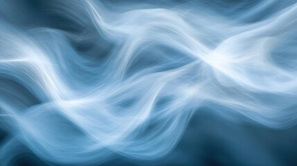 Obraz premium Abstract blue smoke waves, swirling design, dark background, website header