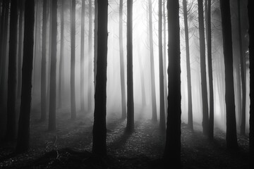 forest in the fog