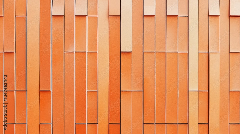 Poster a striking orange wall features a contemporary design with alternating panels and geometric patterns