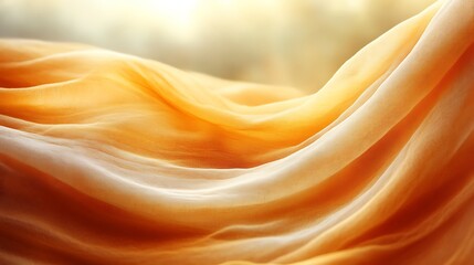 Golden fabric draped in soft sunlight waves