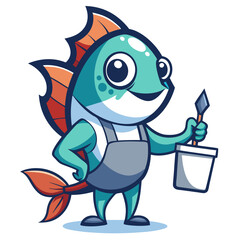 Guppy Fish Vector Illustration | Cartoon, Clipart & Line Art Design, Guppy fish vector illustration in cartoon, clipart, and line art style, perfect for digital designs.