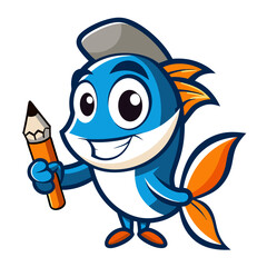 Guppy Fish Vector Illustration | Cartoon, Clipart & Line Art Design, Guppy fish vector illustration in cartoon, clipart, and line art style, perfect for digital designs.