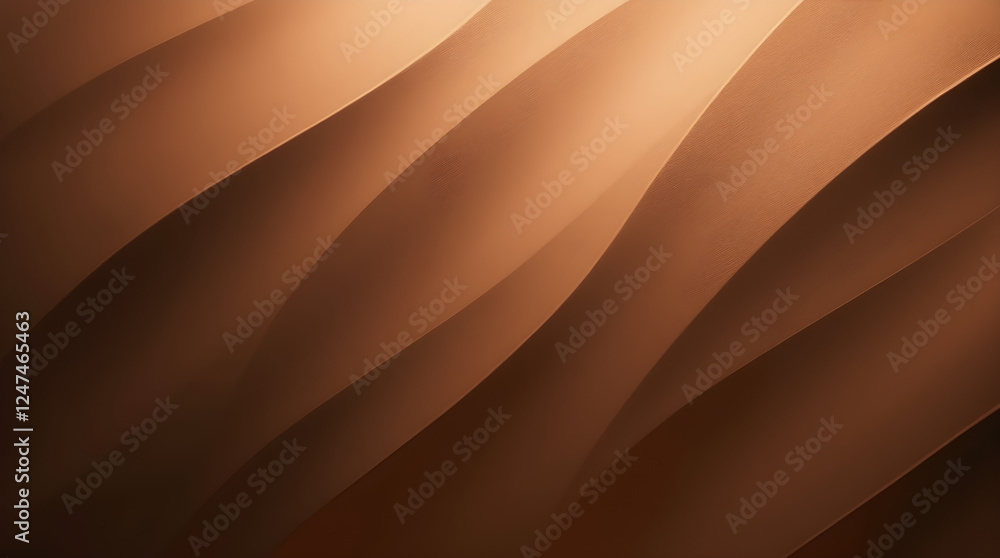 Aufkleber abstract brown wave pattern background: modern minimalist design with curved lines and shadow play f