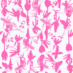 Tropical pattern, floral, leaves. Digital print in Repeat (rapport), Resolution 300 DPI, ideal for fashion, decoration and stationery.