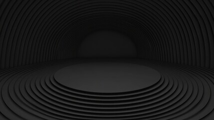 Fototapeta premium Dark circular stage, product display, abstract background, 3D rendering