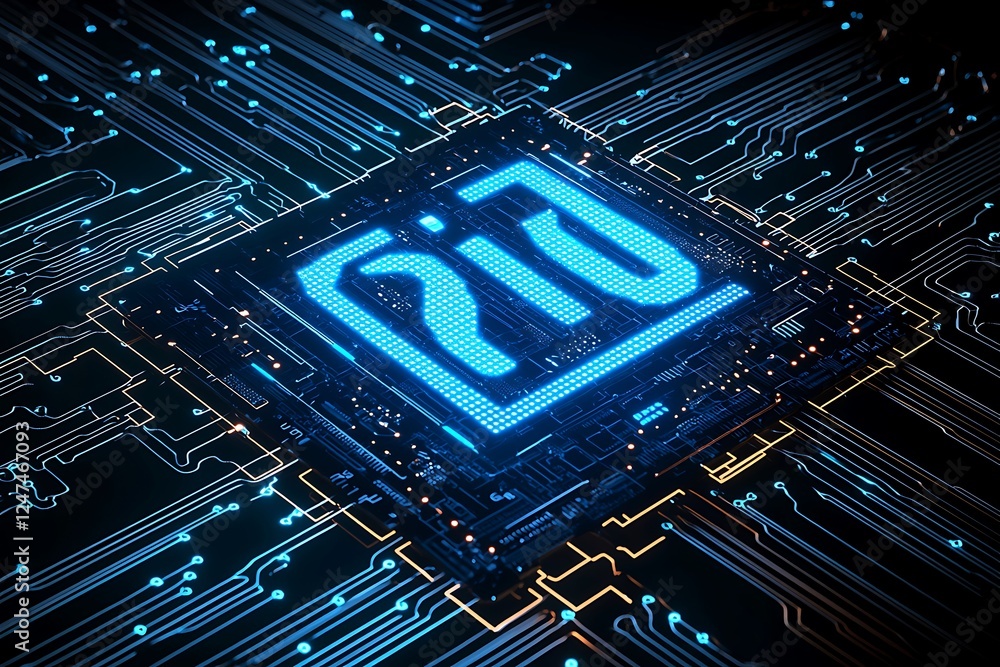 Poster artificial intelligence concept, showcasing futuristic digital technology and ai-driven solutions