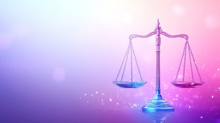 Scales of Justice, glowing, abstract background, legal concept