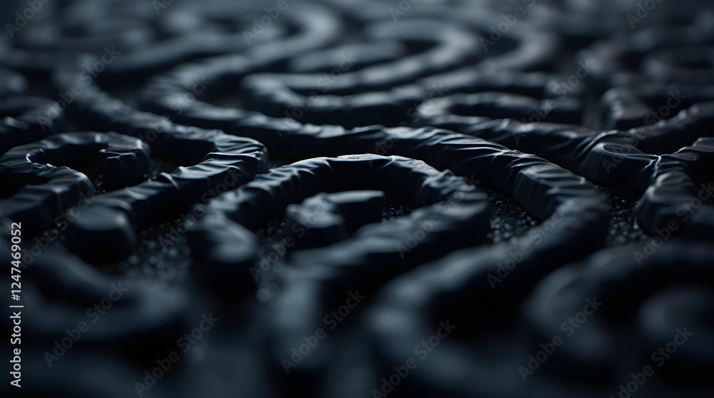 Aufkleber abstract black textured background: close-up of intricate swirling patterns and dark, moody tones fo