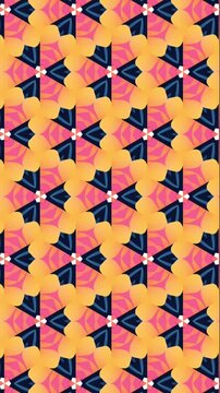 abstract geometric background vertical video with pink, yellow, navy blue, and white moving triangle pattern