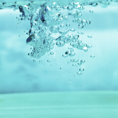 Abstract background with a mass of air bubbles inside water