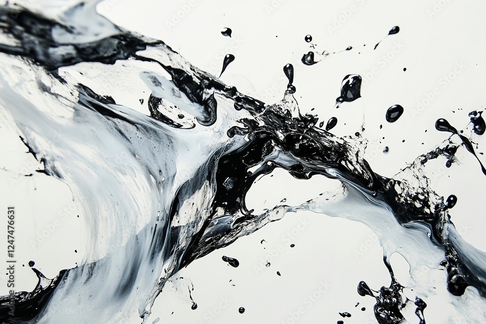 Poster dynamic splashes of paint create a striking abstract composition with energy and movement
