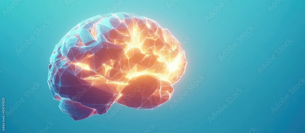 Poster abstract brain model representing artificial intelligence concept