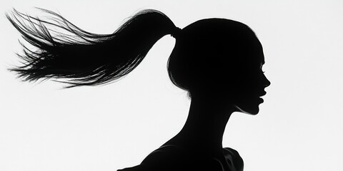 Silhouette of a Running Woman