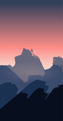 mountain landscape with mountains paint background