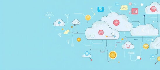 Abstract Cloud Computing Technology Background with Data Network Concept