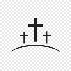 Cross symbol. Three crosses. Calvary. Vector.