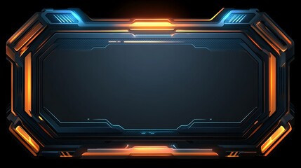 Futuristic Orange Blue Tech Frame Design