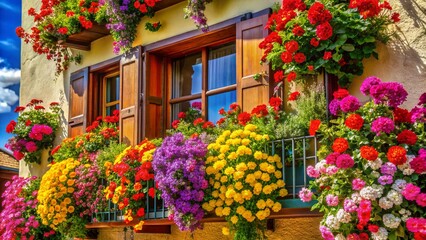 Vibrant Floral Architectural Detail: A Celebration of Spring's Blooming Beauty