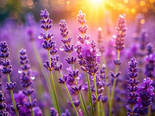 Obraz premium Vibrant Lavender Blossoms Close-up, Summer Field Macro Photography