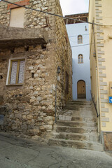 Posada old town in Sardinia (Nuoro), homes in the historic center. Sardinia. Italy