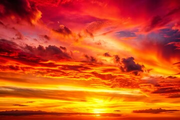 Fototapeta premium Vibrant Sunset Gradient: Warm Colors from Red to Yellow, Ultra HD Stock Photo