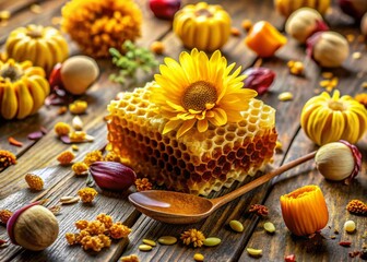 Vibrant Yellow Desert Flower Edible Arrangement with Honeycomb & Dates