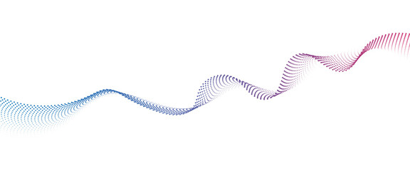 Flowing Dot Wave halftone gradient pattern on transparent background	
