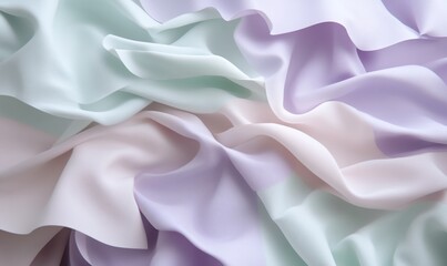 Fototapeta premium Pastel fabric folds, draped texture, soft background, design element.