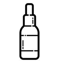 Cosmetic Serum Bottle Outline Icon Isolated On White Background