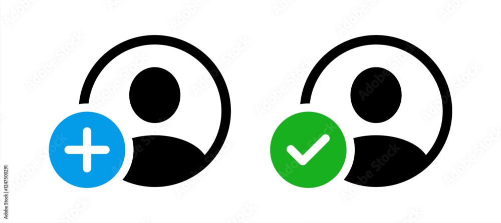 Poster verified user account sign icon vector design, vector icons.