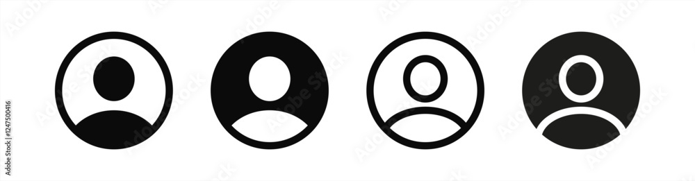 Poster vector user icon. version on black and white background, line. vector 10 eps.