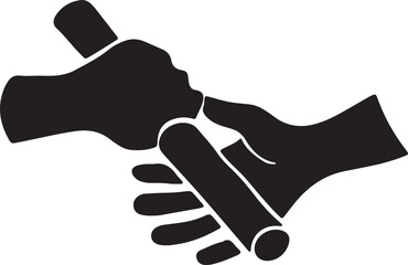 An illustration of a hand passing a baton for a relay race