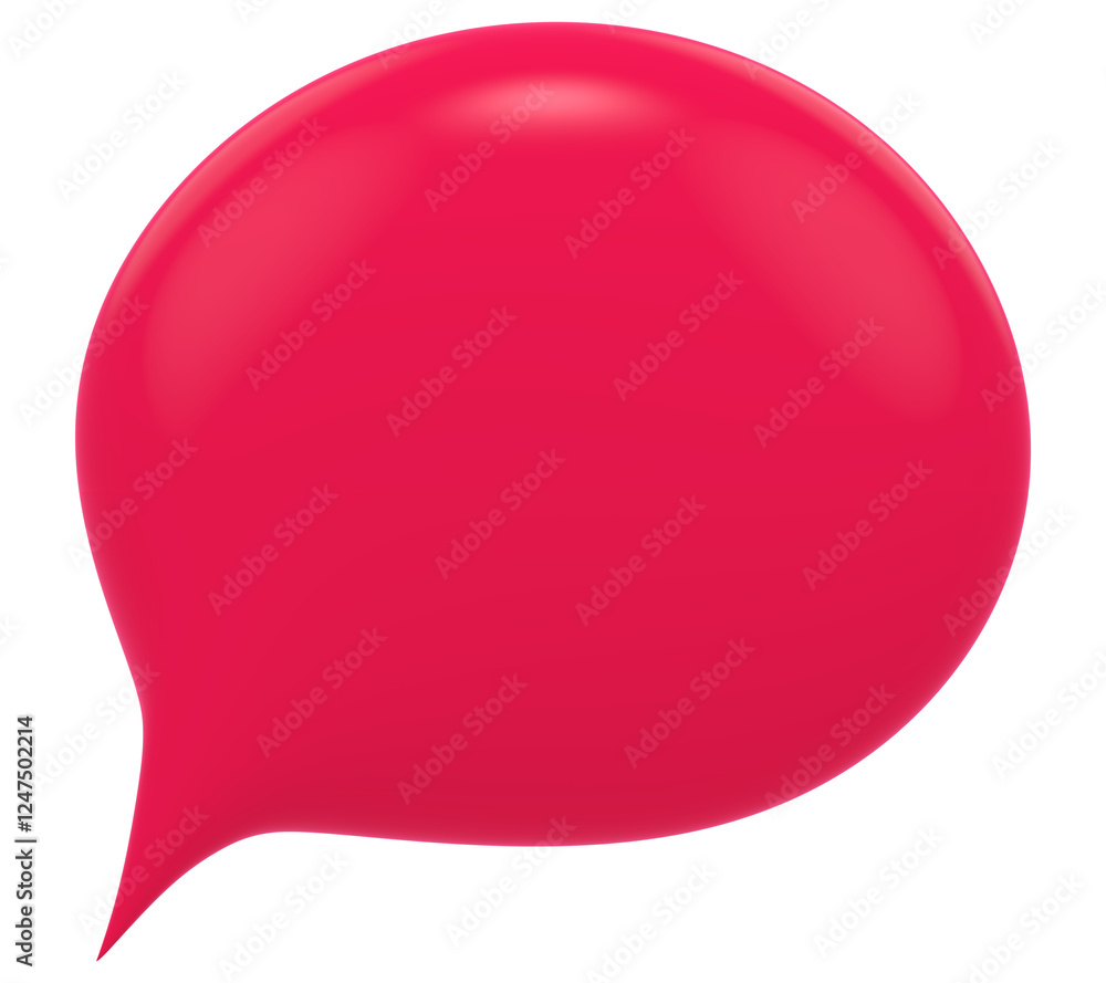 Poster 3d chat balloon social media notification isolated transparent background 3d rendering