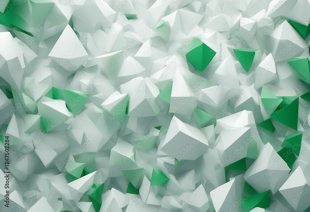 Wall mural triangle background triangles template white gradient green abstract simple shapes low poly geometri
