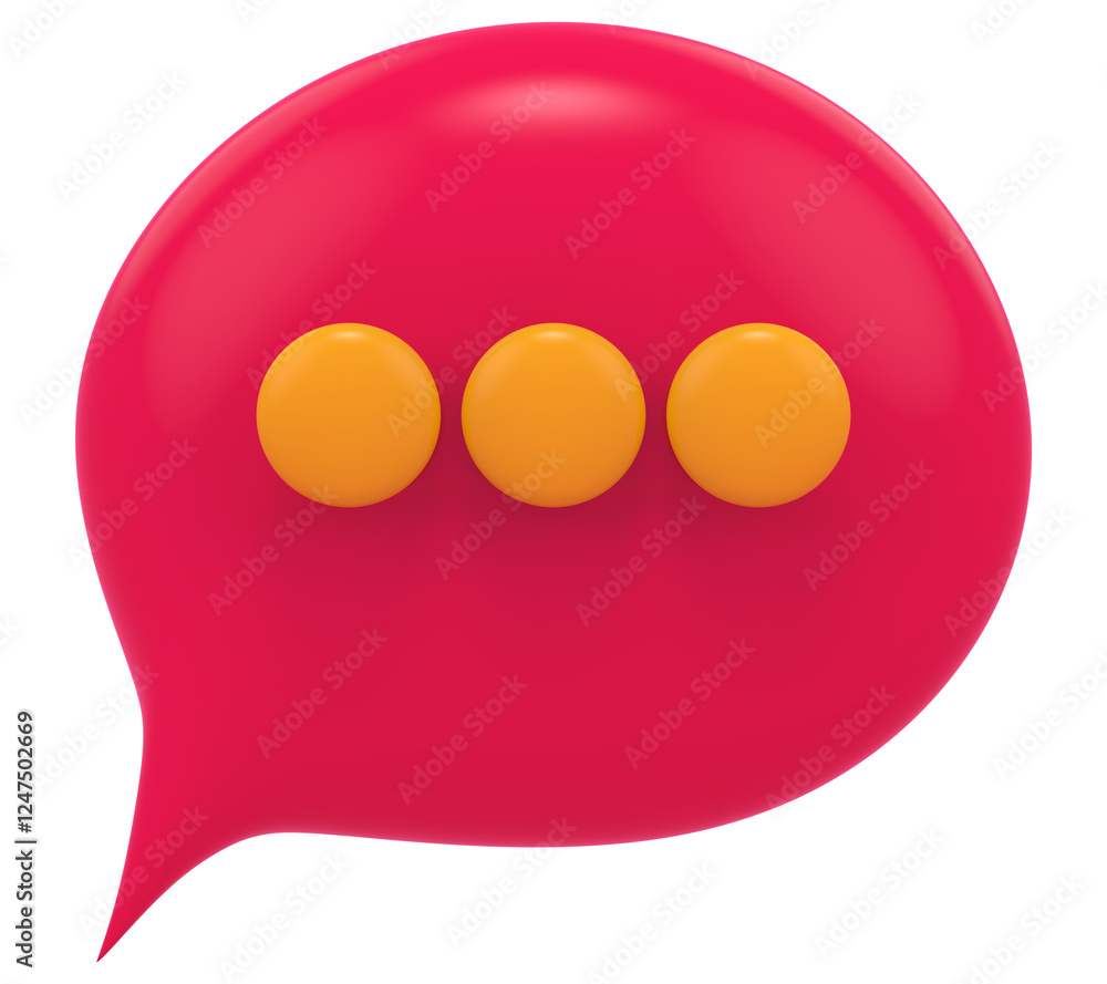 Poster 3d chat balloon talking social media notification isolated transparent background 3d rendering
