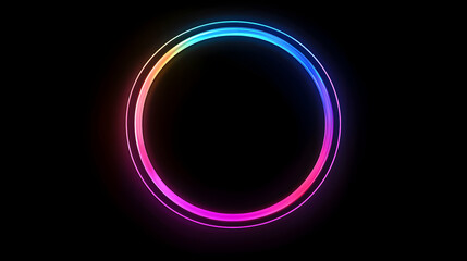 Obraz premium Colorful neon circular design with gradient transitions showcasing vibrant hues