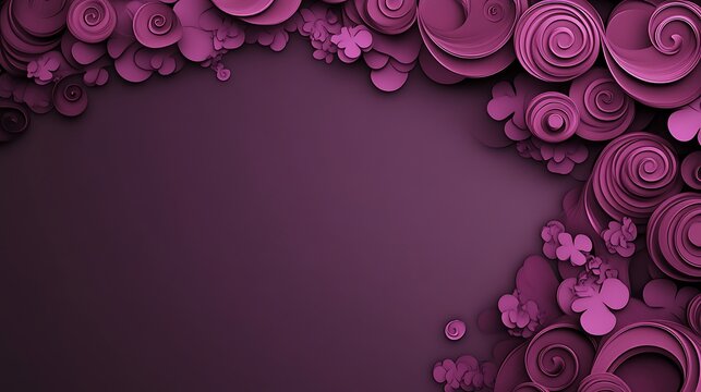 Purple swirls frame, background design