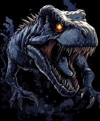 dragon on a black background