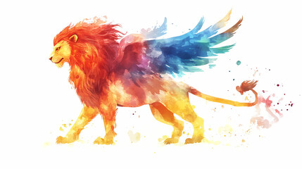 Obraz premium vibrant watercolor mythical creature