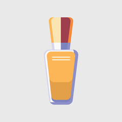 Stylish bottle of nail polish. Vector on a gray background