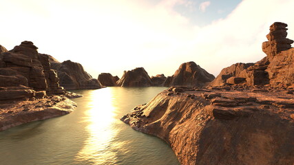 岩山群　3DCGレンダリング
