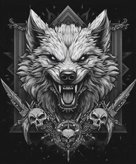 wolf head vector illustration