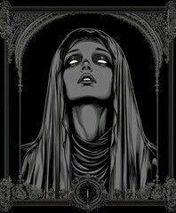 portrait of a girl with a sword