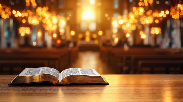 Open Bible on altar